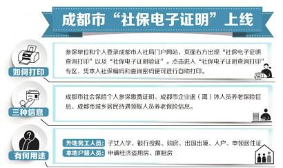 即日起 成都社保证明可网上自助打印